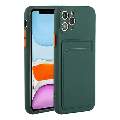 Xiaomi Poco X3 GT, Szilikon tok, kártyatartóval, Wooze Card Slot, sötétzöld