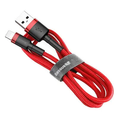 USB töltő- és adatkábel, Lightning, 50 cm, 2400 mA, törésgátlóval, gyorstöltés, cipőfűző minta, 