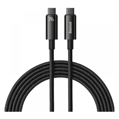 USB Type-C töltő- és adatkábel, USB Type-C, 300 cm, 240W, törésgátlóval, gyorstöltés, PD, Baseus