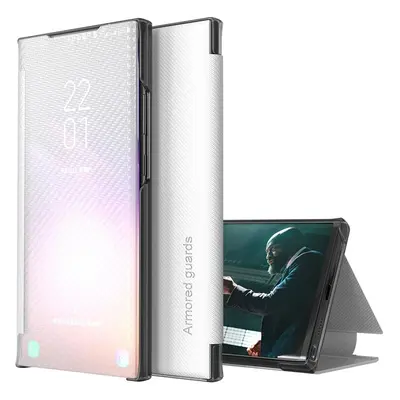 Samsung Galaxy M21 SM-M215F, Oldalra nyíló tok, stand, hívás mutatóval, kevlár minta, Wooze Smar