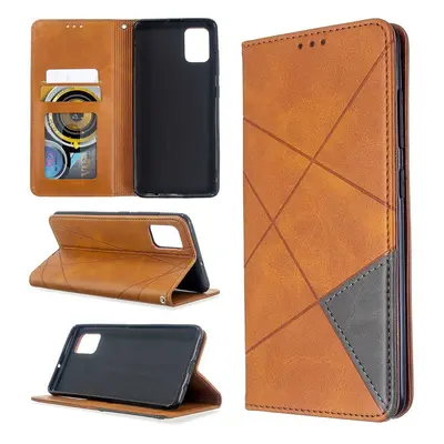 Huawei P50 / P50E, Oldalra nyíló tok, stand, geometria minta, Wooze DesignBook, sárga