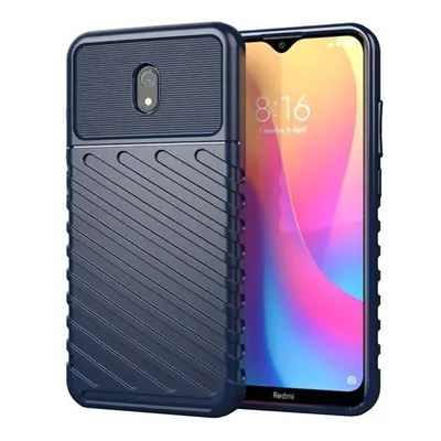 Xiaomi Redmi 8A, Szilikon tok, közepesen ütésálló, domború csíkos minta, sötétkék