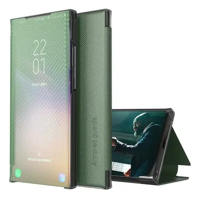 Samsung Galaxy A02 SM-A022F, Oldalra nyíló tok, stand, hívás mutatóval, kevlár minta, Wooze Smar