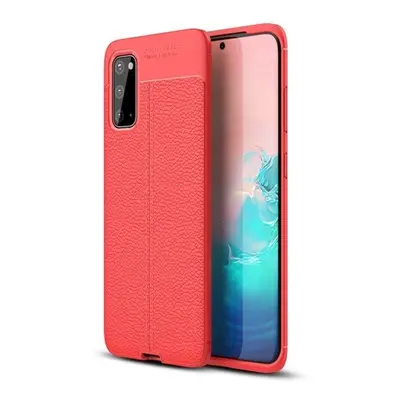 Xiaomi Redmi K30 / K30 5G / Poco X2, Szilikon tok, bőrhatású, varrásminta, piros