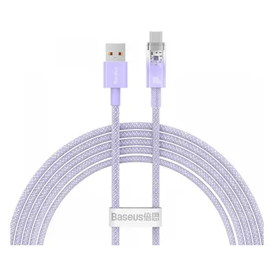 USB töltő- és adatkábel, USB Type-C, 200 cm, 6000 mA, 100W, gyorstöltés, cipőfűző minta, Baseus 