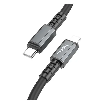 USB Type-C töltő- és adatkábel, Lightning, 100cm, 20W, gyorstöltés, PD, Hoco X85 Strength, feket