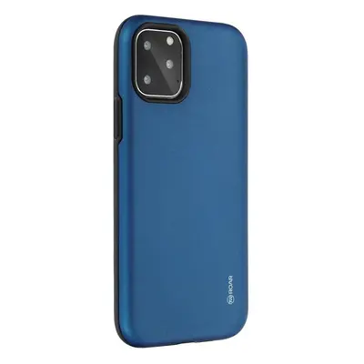 Huawei P40, Szilikon tok, műanyag kerettel, közepesen ütésálló, Roar Rico Armor, sötétkék