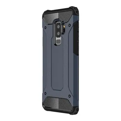 Motorola One Vision / P50, Műanyag hátlap védőtok, Defender, fémhatású, sötétkék