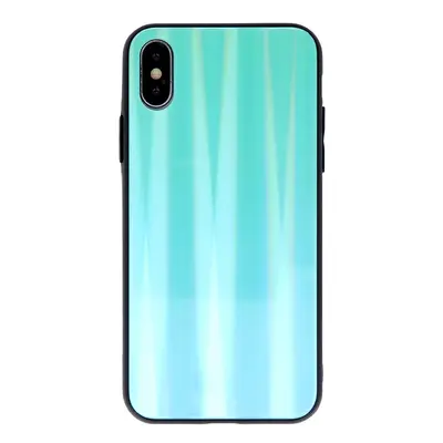 Huawei P40, Szilikon védőkeret, edzett üveg hátlap, Aurora Glass, menta