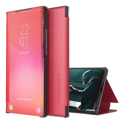 Samsung Galaxy M32 4G SM-M325F, Oldalra nyíló tok, stand, hívás mutatóval, kevlár minta, Wooze S