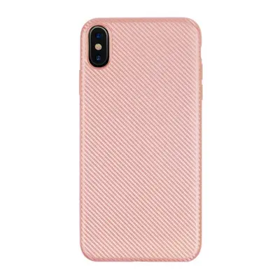 Apple iPhone XS Max, TPU szilikon tok, karbon minta, vörösarany