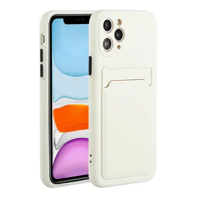 Xiaomi Poco X3 GT, Szilikon tok, kártyatartóval, Wooze Card Slot, fehér