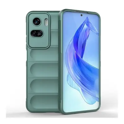 Huawei Honor 90 Lite, Szilikon tok, közepesen ütésálló, 3D minta, sötétzöld