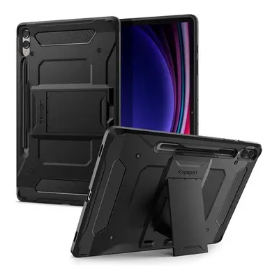 Samsung Galaxy Tab S9 Plus 12.4 SM-X810 / X816B, Szilikon tok + műanyag hátlap, kitámasztóval, é