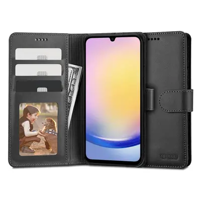 Samsung Galaxy A25 5G SM-A256B, Oldalra nyíló tok, stand, mágnes csattal, TP Wallett, fekete