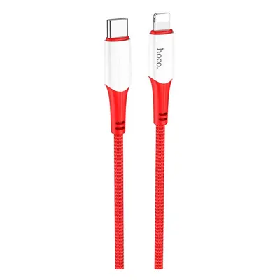 USB Type-C töltő- és adatkábel, Lightning, 100 cm, 20W, törésgátlóval, gyorstöltés, PD, cipőfűző