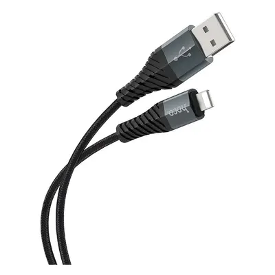 USB töltő- és adatkábel, Lightning, 100 cm, 2400 mA, törésgátlóval, gyorstöltés, QC, cipőfűző mi