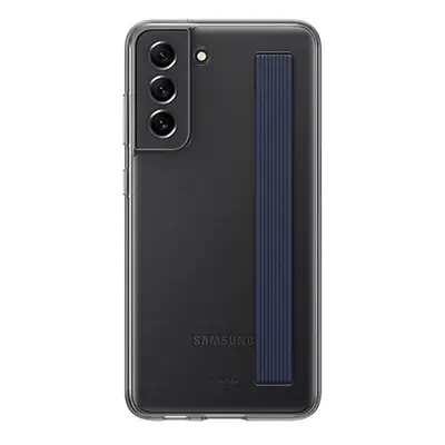 Samsung Galaxy S21 FE 5G SM-G990, Szilikon tok, kézpánttal, fekete, gyári