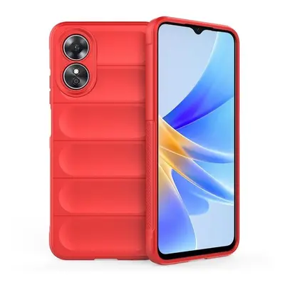 Oppo A17, Szilikon tok, közepesen ütésálló, 3D minta, piros