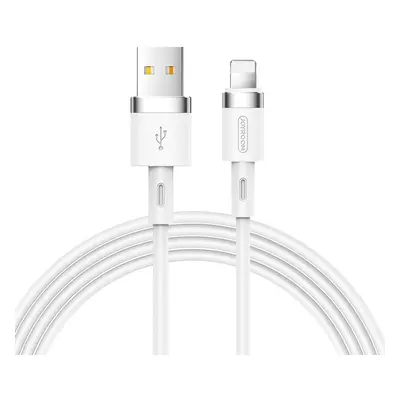 USB töltő- és adatkábel, Lightning, 120 cm, 2400 mA, törésgátlóval, gyorstöltés, Joyroom Liquid 