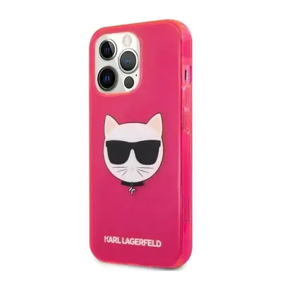 Karl Lagerfeld Choupette Head szilikon hátlap tok Apple iPhone 13 Pro, rózsaszín