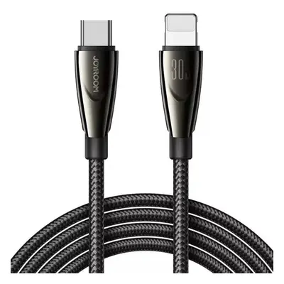 USB Type-C töltő- és adatkábel, Lightning, 120 cm, 30W, gyorstöltés, cipőfűző minta, Joyroom Pio