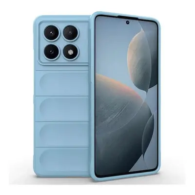 Xiaomi Redmi K70E / Poco X6 Pro 5G, Szilikon tok, közepesen ütésálló, 3D minta, világoskék