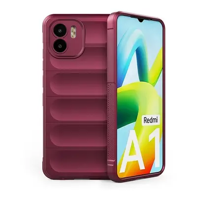 Xiaomi Redmi A1 / A2, Szilikon tok, közepesen ütésálló, 3D minta, bordó