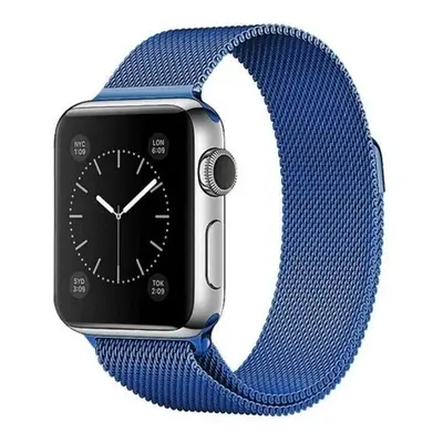 Apple Watch 1-6, SE, SE (2022) (42 / 44 mm), fém pótszíj, mágneses zár, milánói stílus, sötétkék