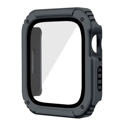 Apple Watch 4-6, SE (40 mm), Műanyag védőkeret, kijelzővédő üveggel, közepesen ütésálló, szíj né