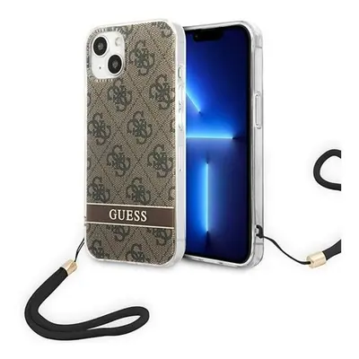 Guess 4G Print Strap Apple iPhone 14 Plus hátlap tok, barna