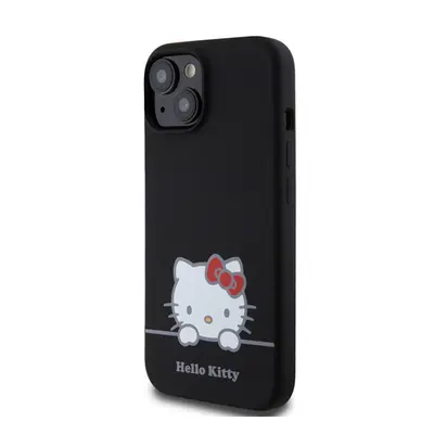 Hello Kitty Liquid Silicone Daydreaming Logo Apple Iphone 15 hátlap tok, fekete