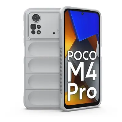 Xiaomi Poco M4 Pro 4G, Szilikon tok, közepesen ütésálló, 3D minta, világosszürke