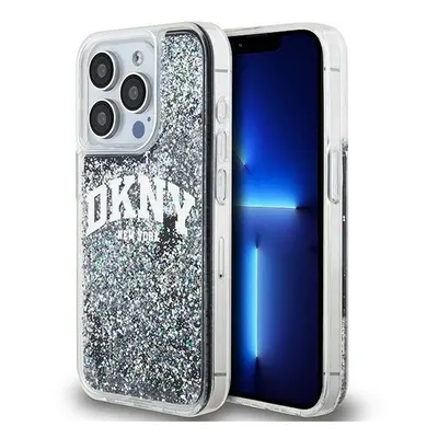 DKNY Liquid Glitter Arch Logo iPhone 15 Pro hátlap tok, fekete