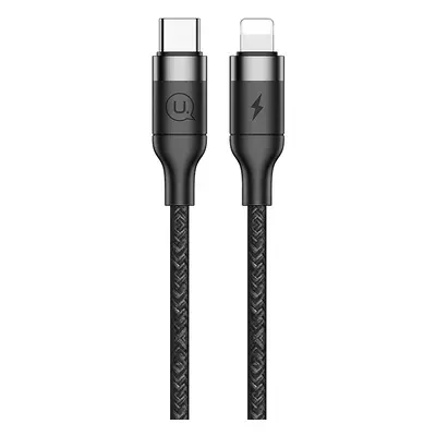 USB Type-C töltő- és adatkábel, Lightning, 120 cm, 2400 mA, gyorstöltés, PD, cipőfűző minta, Usa