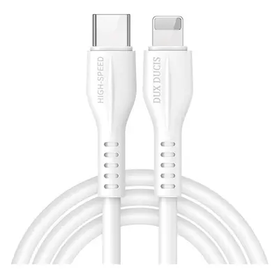 USB Type-C töltő- és adatkábel, Lightning, 100 cm, 2220 mA, törésgátlóval, gyorstöltés, PD, Dux 