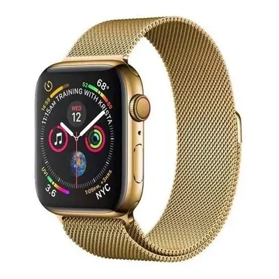 Apple Watch 1-6, SE, SE (2022) (38 / 40 mm), fém pótszíj, mágneses zár, milánói stílus, arany