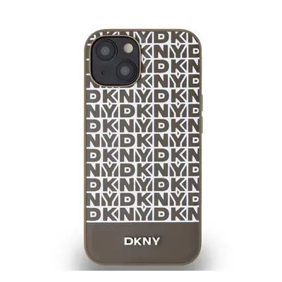 DKNY PU Leather Repeat Pattern Bottom Stripe Apple iPhone 13 Magsafe kompatibilis hátlap tok, ba