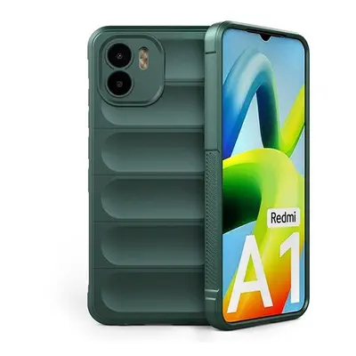 Xiaomi Redmi A1 / A2, Szilikon tok, közepesen ütésálló, 3D minta, sötétzöld