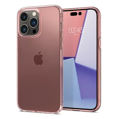 Apple iPhone 14 Pro Max, Szilikon tok, Spigen Crystal Flex, átlátszó/vörösarany