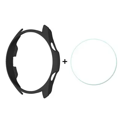 Samsung Galaxy Watch 3 (45mm) SM-R840 / R845, Műanyag védőkeret, 9H üveggel, közepesen ütésálló,