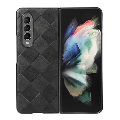 Samsung Galaxy Z Fold3 5G SM-F926B, Műanyag hátlap védőtok, közepesen ütésálló, bőrhatású hátlap