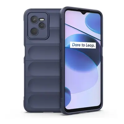 Realme C35 / Narzo 50A Prime, Szilikon tok, közepesen ütésálló, 3D minta, sötétkék