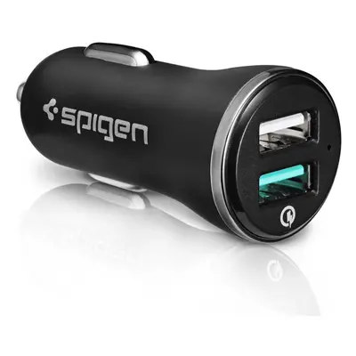 Autós töltő, Szivargyújtós töltő, 5V / 2400mA, 2 x USB aljzat, gyorstöltés, QC 3.0, LED-es, Spig