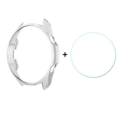 Samsung Galaxy Watch 3 (45mm) SM-R840 / R845, Műanyag védőkeret, 9H üveggel, közepesen ütésálló,