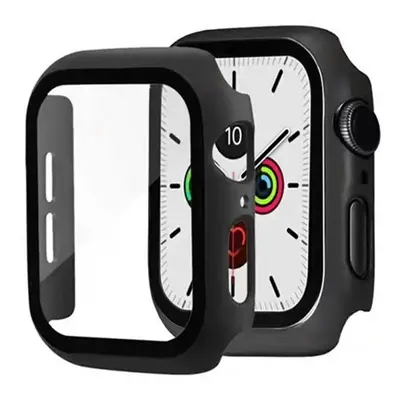 Apple Watch 7 (41mm), Műanyag védőkeret, kijelzővédő üveggel, közepesen ütésálló, szíj nélkül, f