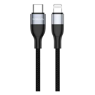 USB Type-C töltő- és adatkábel, Lightning, 120 cm, 3000 mA, 60W, gyorstöltés, PD, cipőfűző minta