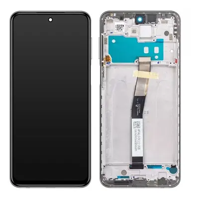 Xiaomi Redmi Note 9S kompatibilis LCD modul kerettel, OEM jellegű, fehér