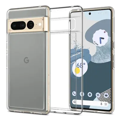 Google Pixel 7 Pro, Műanyag hátlap védőtok + szilikon keret, Spigen Ultra Hybrid, átlátszó