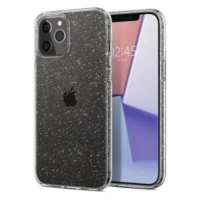 Apple iPhone 12 / 12 Pro, Szilikon tok, Spigen Liquid Crystal Glitter, átlátszó